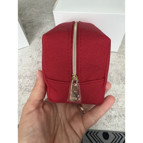DIOR RED Travel cosmetic makeup toiletry bag pouch NWB Perfect Christmas Gift - Picture 2 of 4